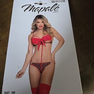 Red Plaid Lingerie Set